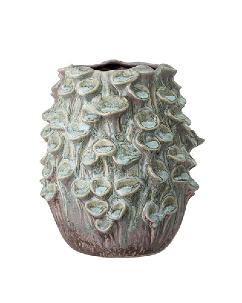 VASE , GREEN , STONEWARE